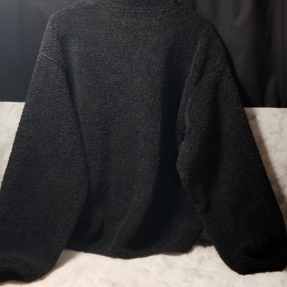 Playboy Double Header Embroidered Sherpa Jacket in Black Size Medium - Picture 5 of 10